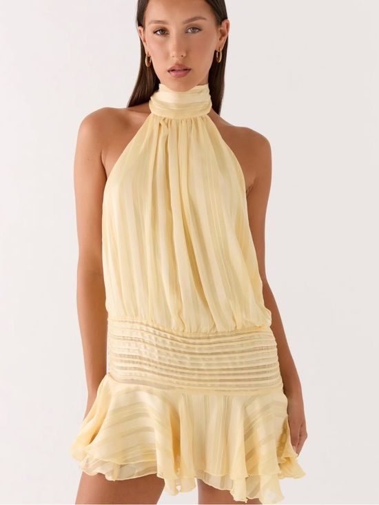 Peppermayo Dresses & Skirts - Peppermayo Pale Yellow Halter Mini Dress